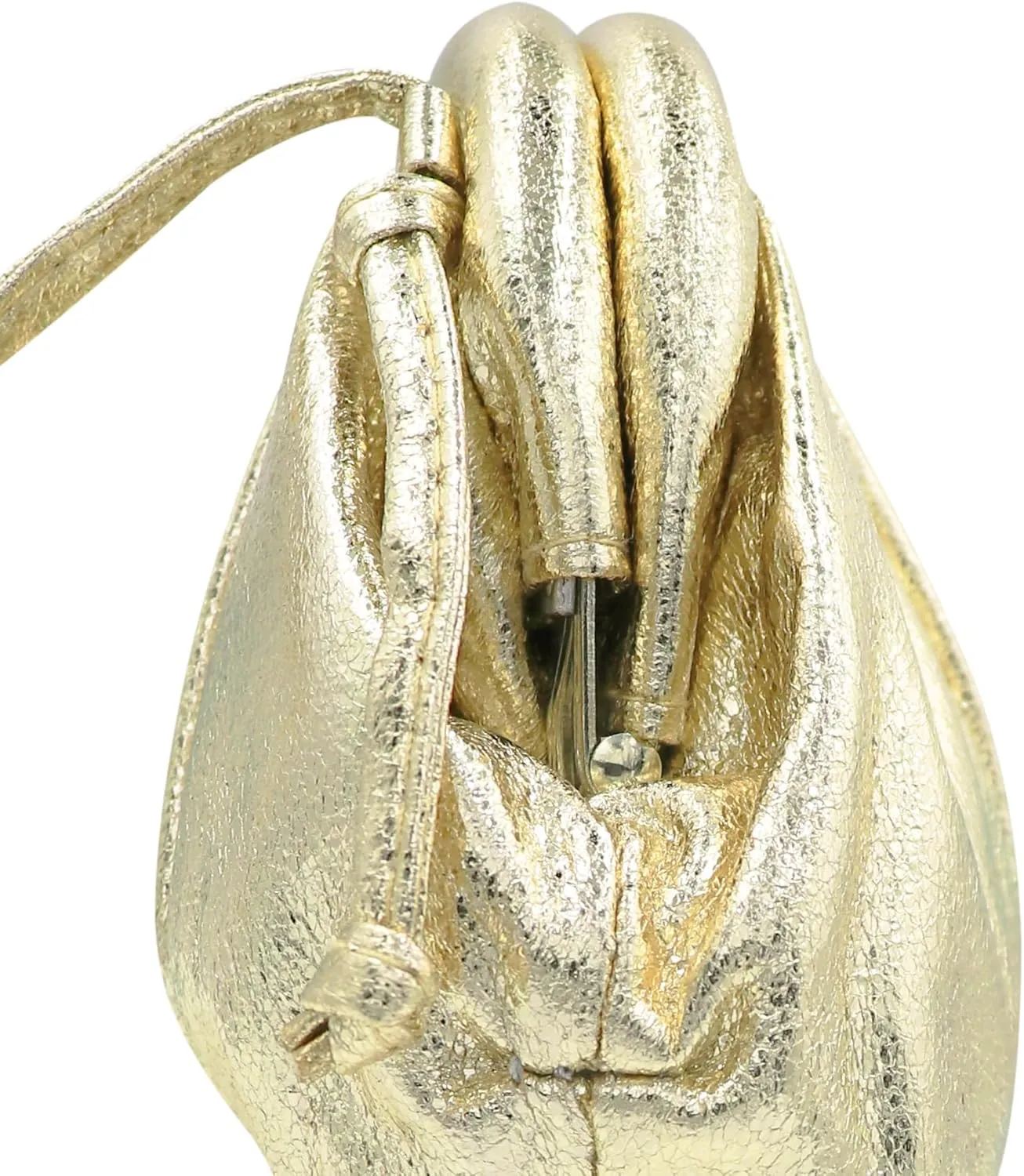MINGSEECESS Women Fashion Cloud-Shaped Dumpling Bag Metallic Ruched Crossbody Cell Phone Bag Clutch Shoulder Handbag