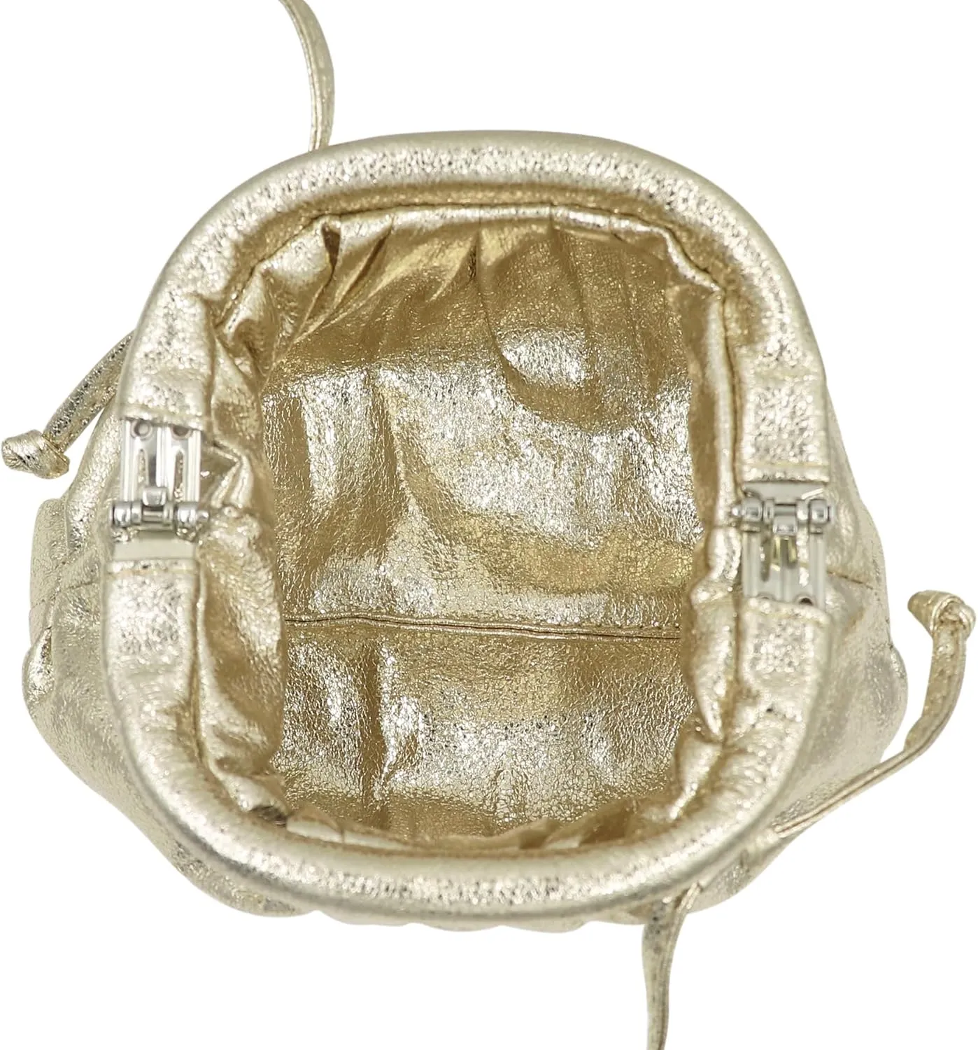 MINGSEECESS Women Fashion Cloud-Shaped Dumpling Bag Metallic Ruched Crossbody Cell Phone Bag Clutch Shoulder Handbag