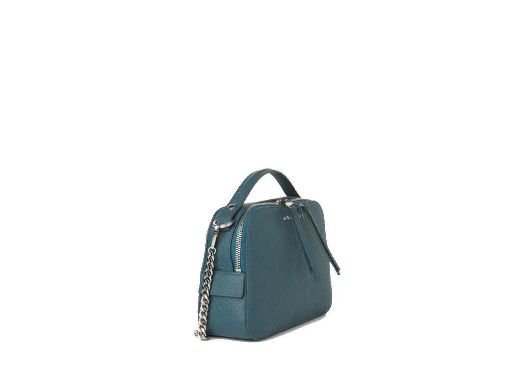 Mini Bag Umhängetasche Blau aus Leder