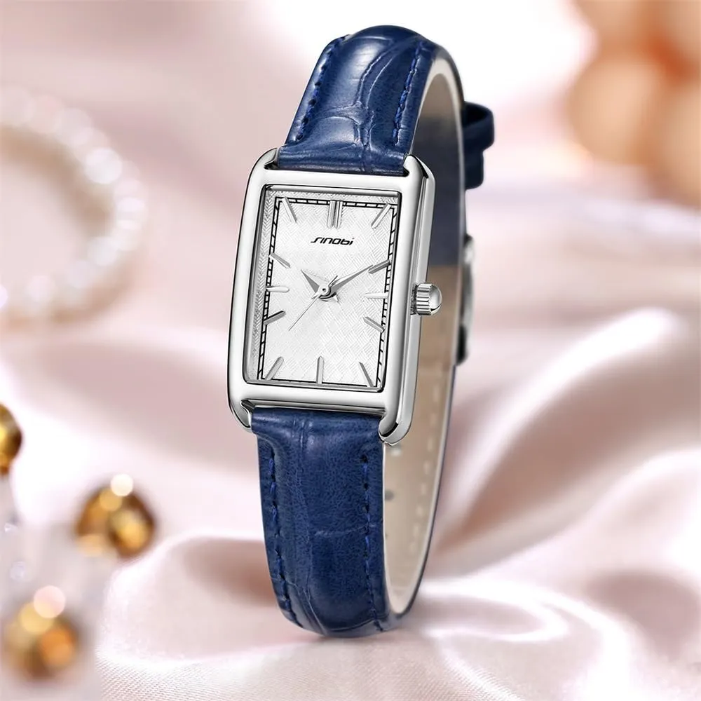 Minimalist Causal Square Watch for Women Leather Strap Watch