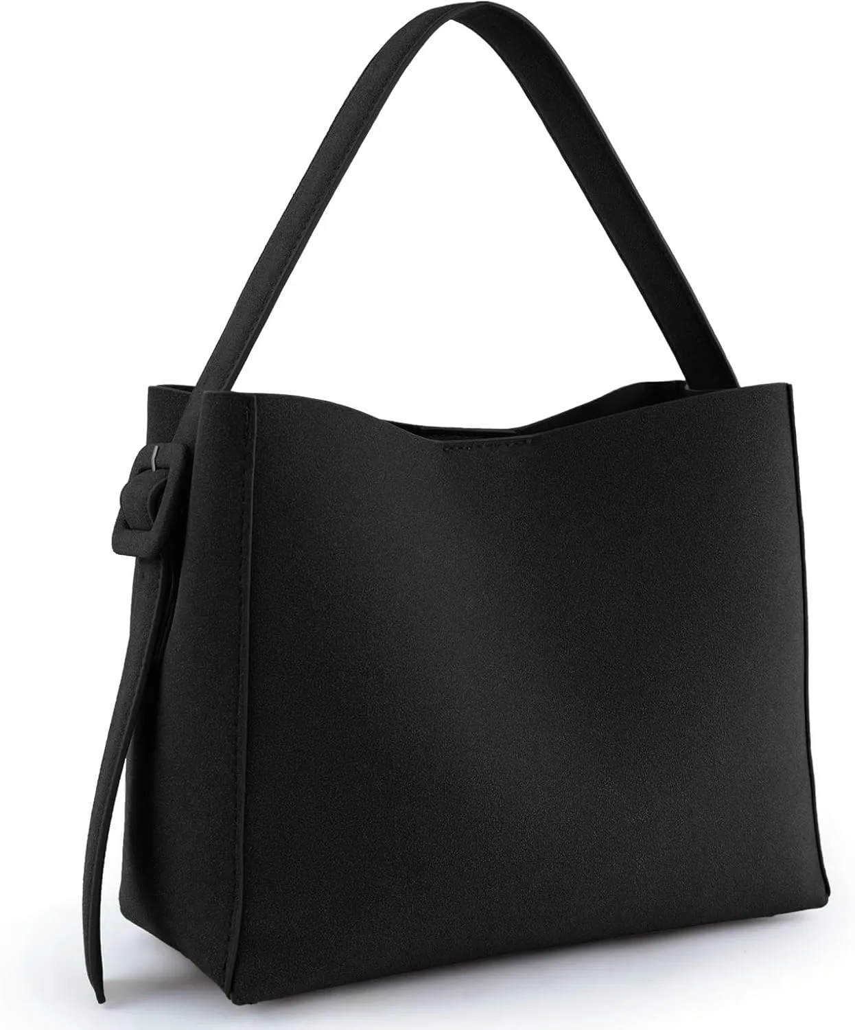 Minimalist stylish commute daily Eco-friendly leather travel Soft bucket bag crossbody bag with adjustable shoulder strap