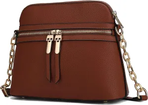 MKF Collection Crossbody Bag for Women, Vegan Leather Multi Pocket Messenger Purse, Shoulder Bag By Mia K