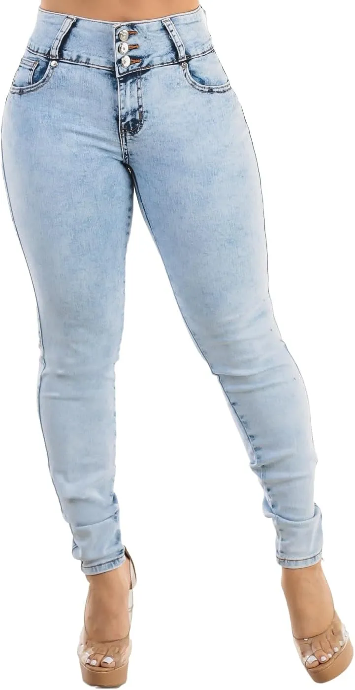 Moda Xpress High Waisted Butt Lifting Jeans for Women - Colombian Skinny Jeans Levanta Cola