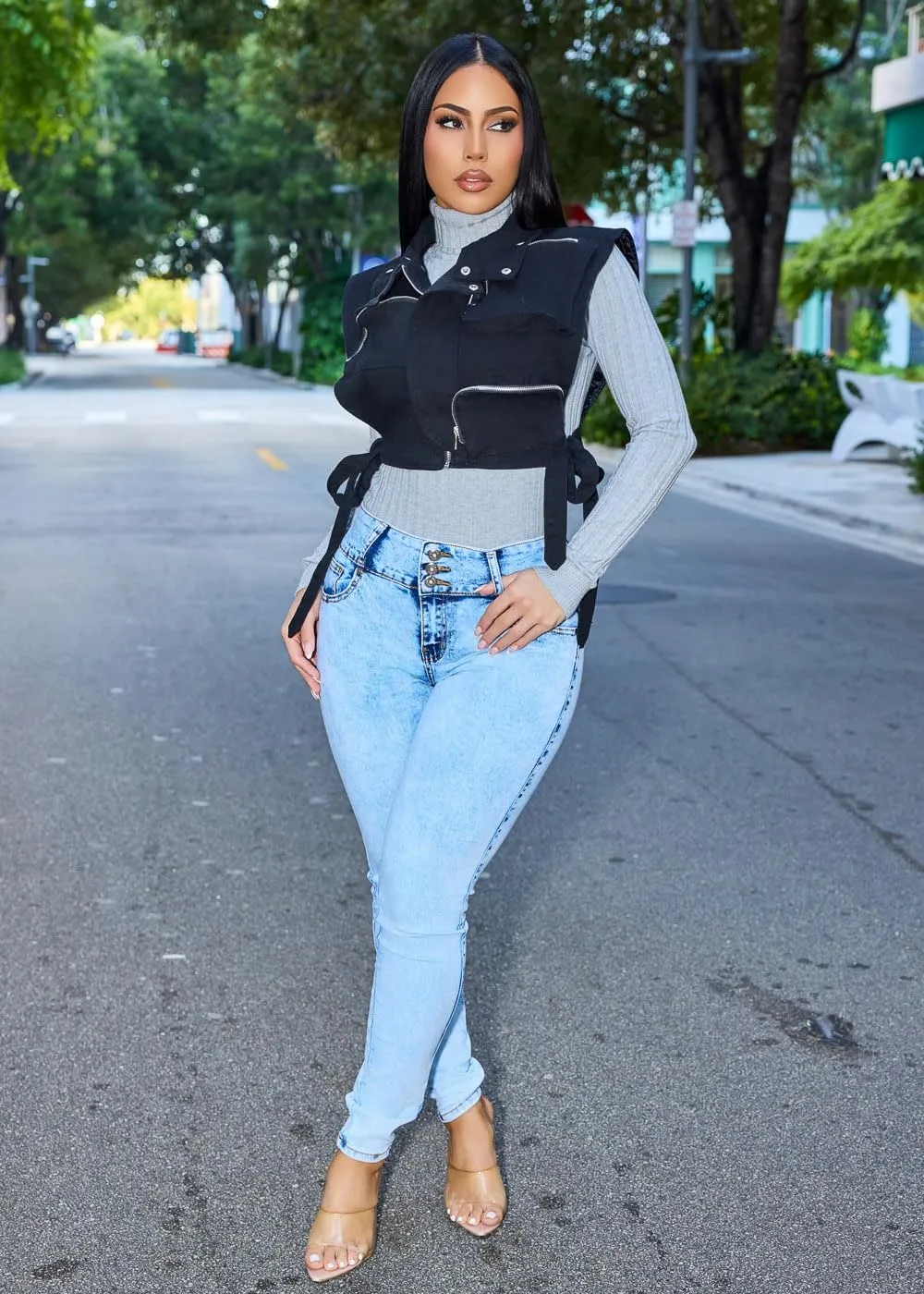 Moda Xpress High Waisted Butt Lifting Jeans for Women - Colombian Skinny Jeans Levanta Cola