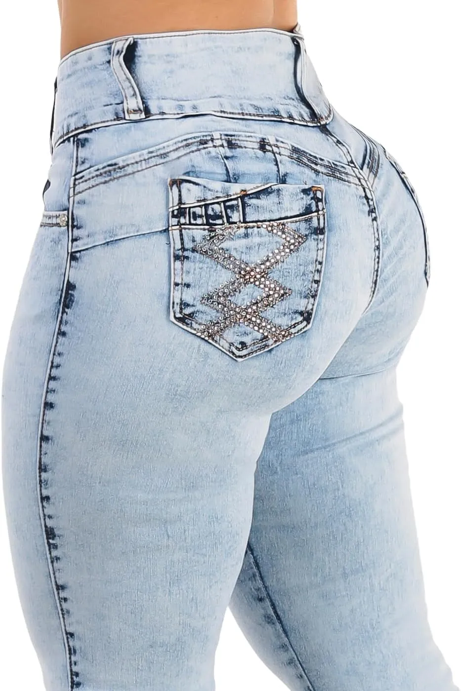 Moda Xpress High Waisted Butt Lifting Jeans for Women - Colombian Skinny Jeans Levanta Cola
