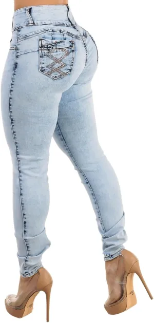 Moda Xpress High Waisted Butt Lifting Jeans for Women - Colombian Skinny Jeans Levanta Cola