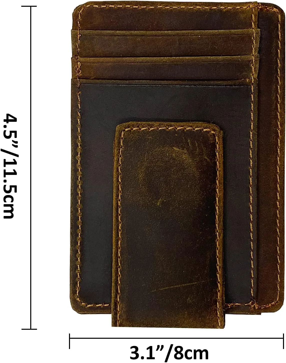 Money Clip RFID Front Pocket Wallet Men Leather Slim Minimalist Wallet