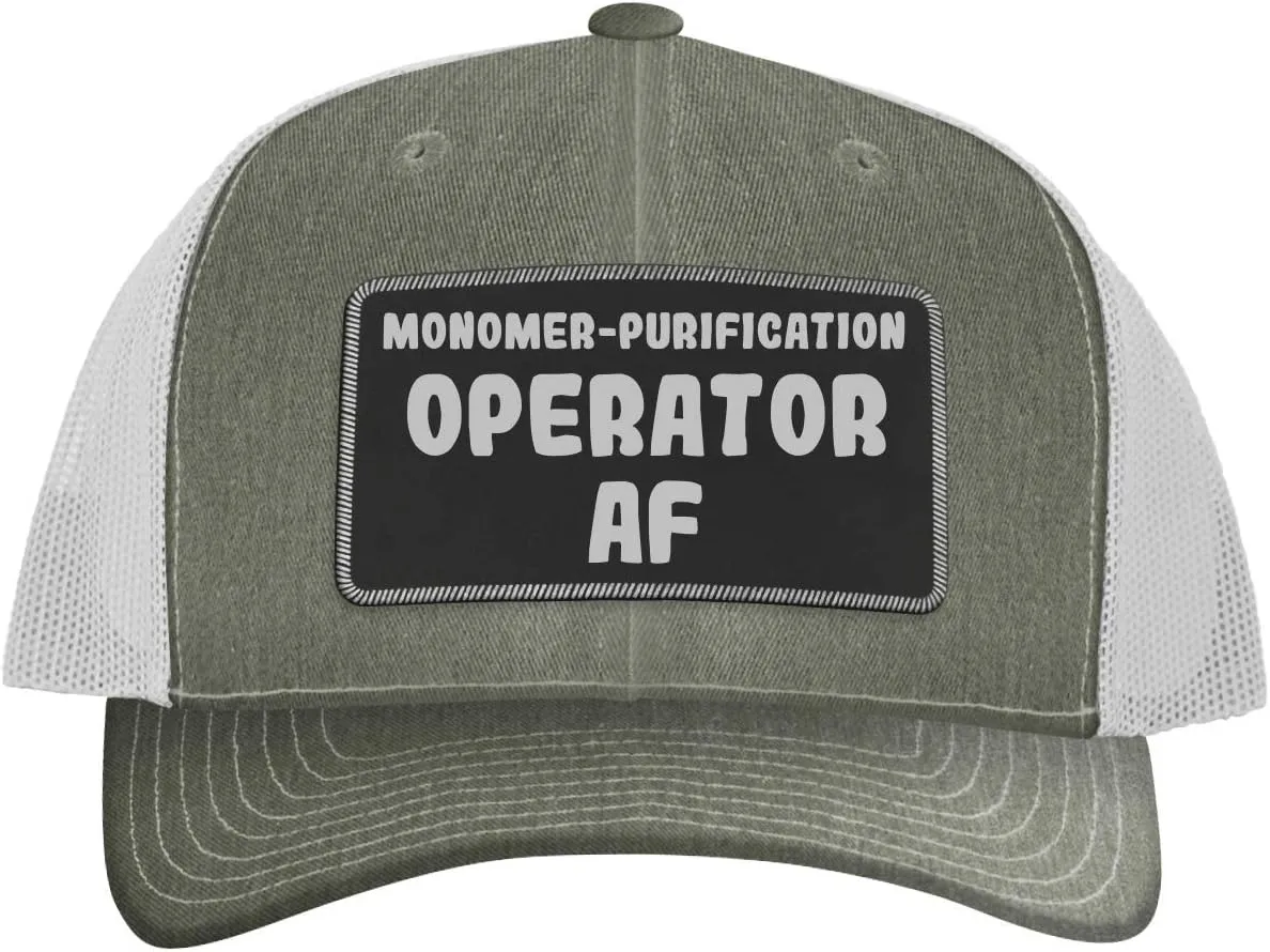 Monomer-Purification Operator AF - Leather Black Patch Engraved Trucker Hat
