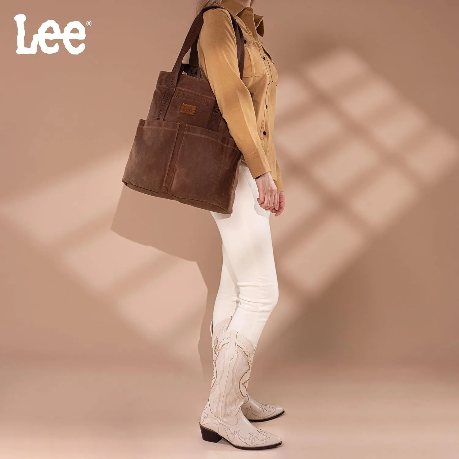 Montana West x Lee Canvas Tote Bag for Women with 2 Front Pockets Top-Handle Handbag & Shoulder Bag
