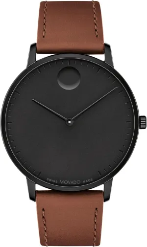 Movado Face Men's Luxury Quartz Watch - Swiss Movement - Water Resistance 30 Meters (3ATM) - Elegant Timepiece - Gift for Him - 41mm