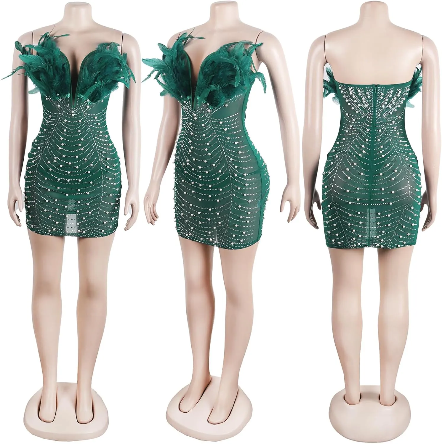 Nagfar Women Rhinestone Dresses Birthday Party Club Bling Birthday Outfits Sexy Dress for Women
