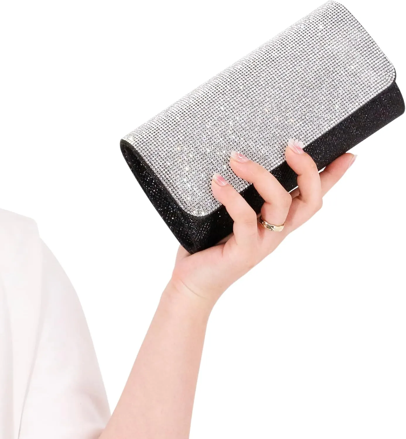 Naimo Flap Dazzling Small Clutch Bag Evening Bag With Detachable Chain