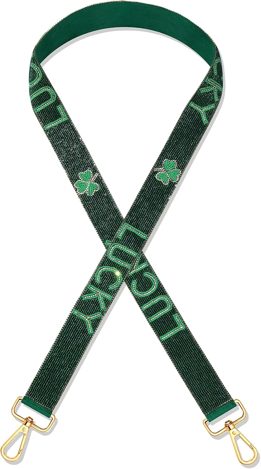 NLCAC Beaded Purse Strap Replacement Crossbody Bag Strap Mardi Gras Valentines Day Holiday Crossbody Strap for Bags