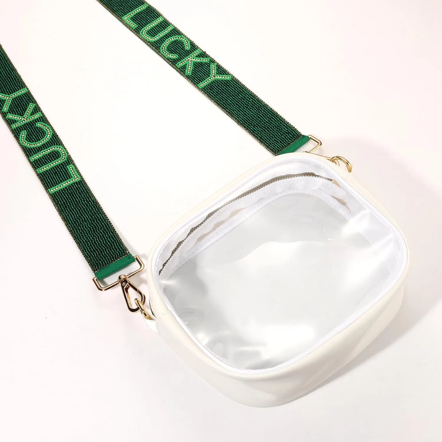 NLCAC Beaded Purse Strap Replacement Crossbody Bag Strap Mardi Gras Valentines Day Holiday Crossbody Strap for Bags