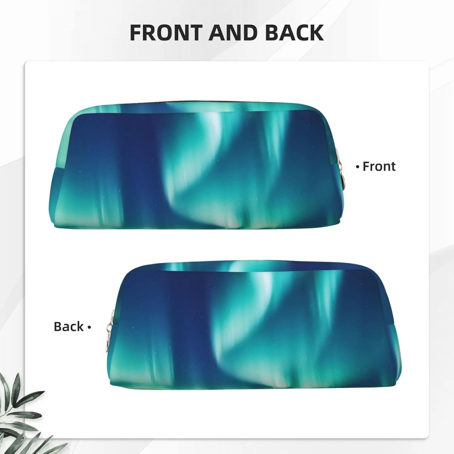 Northern Lights Makeup Bag Travel Toiletry Bag Big Pencil Bag for Women Men Leather Zipper Coin Pouch Purse