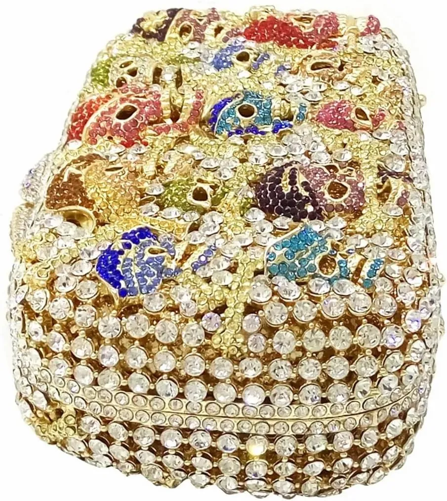 Novetly Skull Rhinestone Purse for Women Glitter Halloween Evening Bag Wedding Party Diamond Clutch Cocktail Handbag
