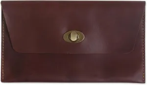 NOVICA Artisan Handmade Leather Clutch Wallet Dark Brown Minimalist Handbags Clutches Wallets Solid Indonesia ' Mahogany Amplop'