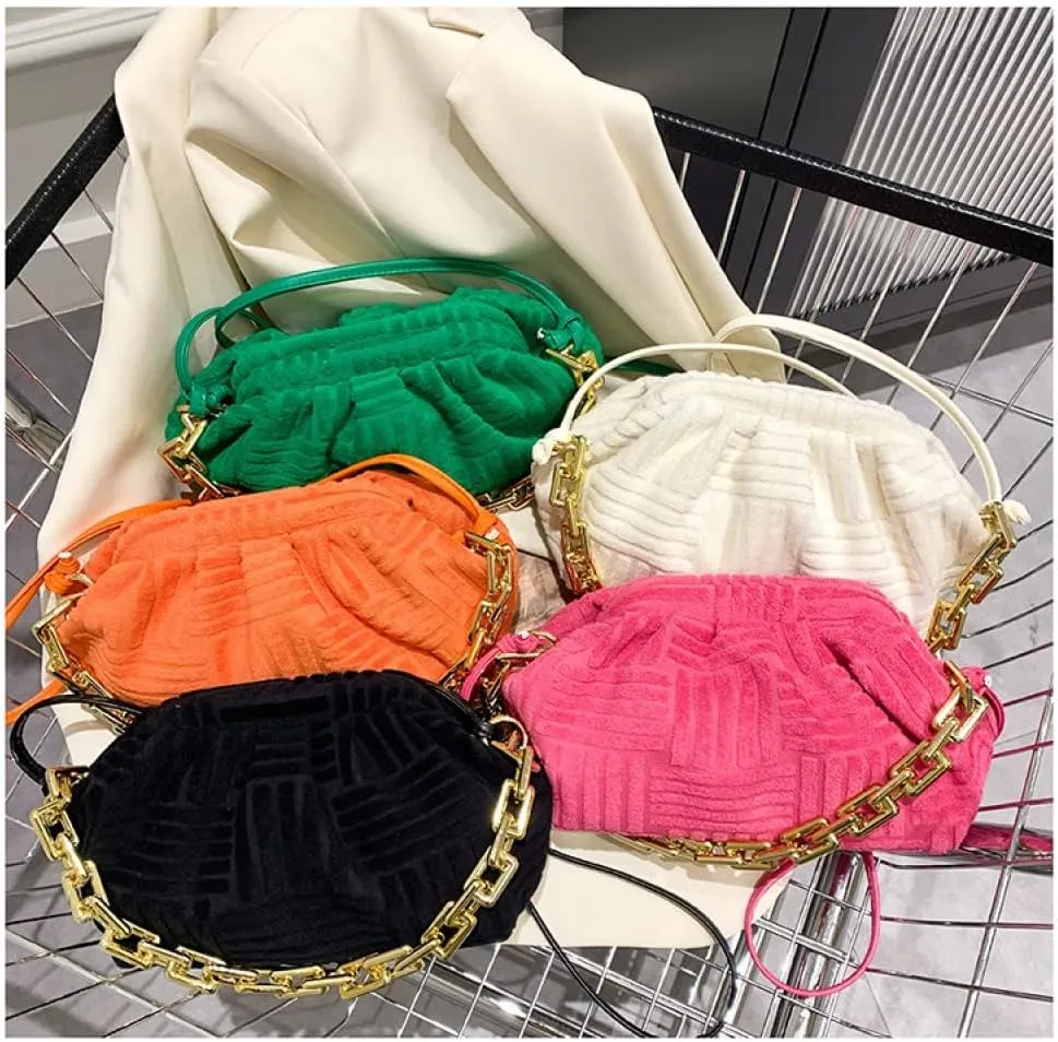Onlymaker Women's Crossbody Handbag Cotton Hobo Handbag Party Chain Should Bag