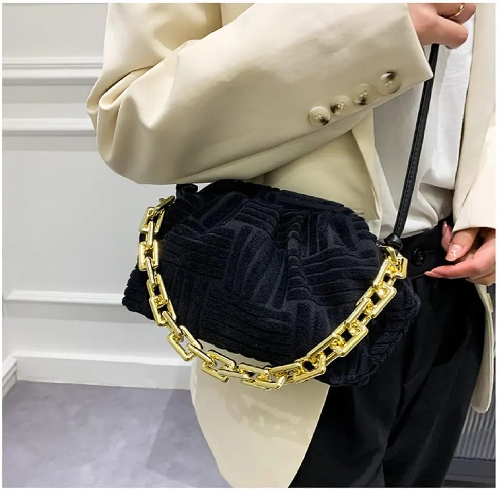 Onlymaker Women's Crossbody Handbag Cotton Hobo Handbag Party Chain Should Bag