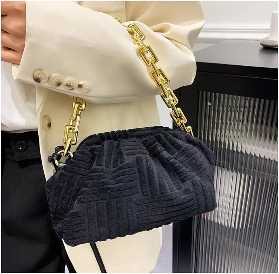Onlymaker Women's Crossbody Handbag Cotton Hobo Handbag Party Chain Should Bag