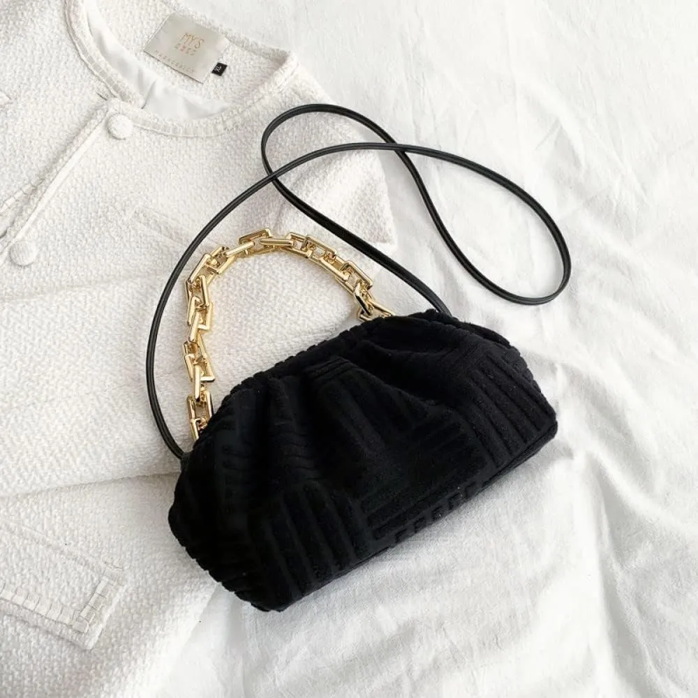 Onlymaker Women's Crossbody Handbag Cotton Hobo Handbag Party Chain Should Bag