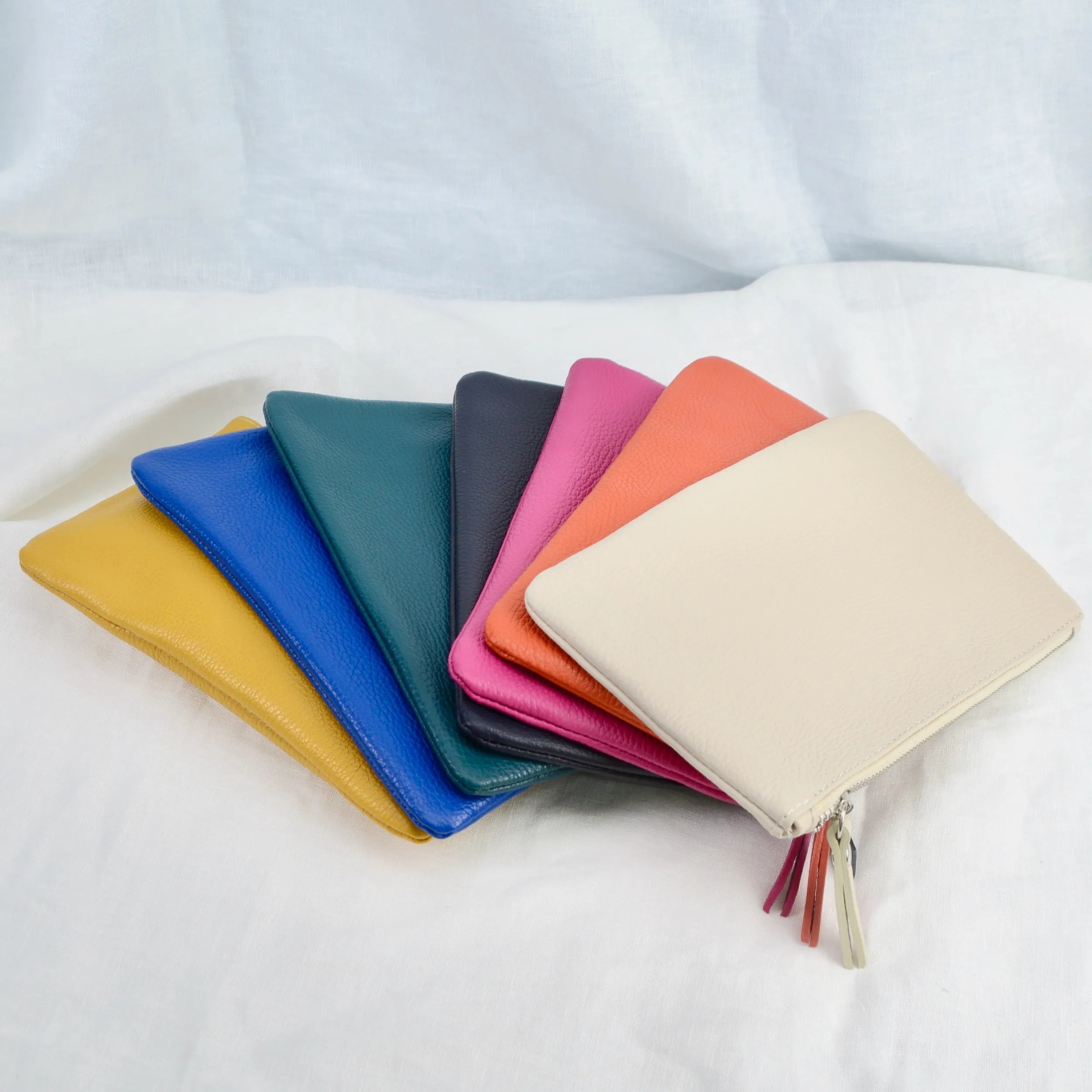 Personalised Small Leather Clutch Bag