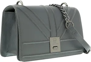 Pierre Cardin Grey Leather Large Structured Shoulder Bag for womens