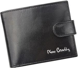 Pierre Cardin Men's Wallet with RFID Stop, 100% Natural Leather, 11 x 8.5 x 2 cm, Holds up to 11 Cards, 2 Note Compartments, 1 Coin Pocket, Latch Closure, black, YS520.1, Classic