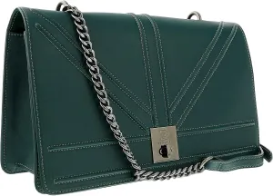 Pierre Cardin Teal Leather Medium Structured Shoulder Bag for womens