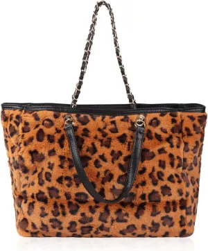 Plush Eco Fur Vegan Faux Leatherette Clutch Flat Pouch Purse - Travel Convertible Bag Shoulder Crossbody Strap Plaid