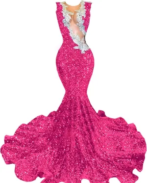 Prom Dresses Sequin Beaded Applique Mermaid Celebrity Gala Pageant Evening Party Gown