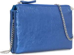 PU Leather Clutch for Women Evening Bag Chain Strap Shoulder Bag Crossbody Purse with Double Compartments