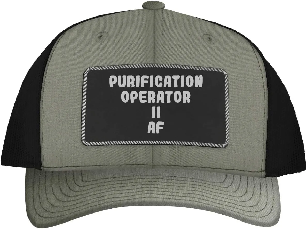 Purification Operator Ii AF - Leather Black Patch Engraved Trucker Hat