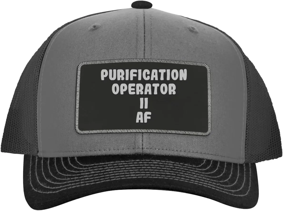 Purification Operator Ii AF - Leather Black Patch Engraved Trucker Hat