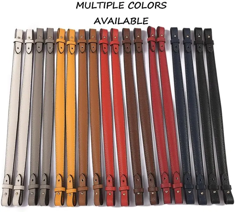 Purse Strap Replacement Grained Leather Bag Strap for Handbags Shoulder Leather Wrist Strap for Purse Silver Rivet Yellow