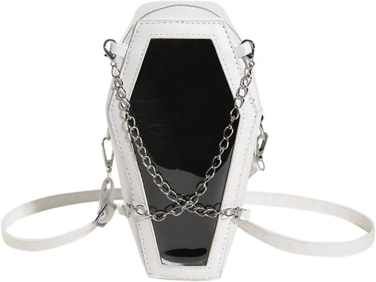 PVC Glossy Shoulder Bag For Women - Trendy Chain Strap Crossbody Purse