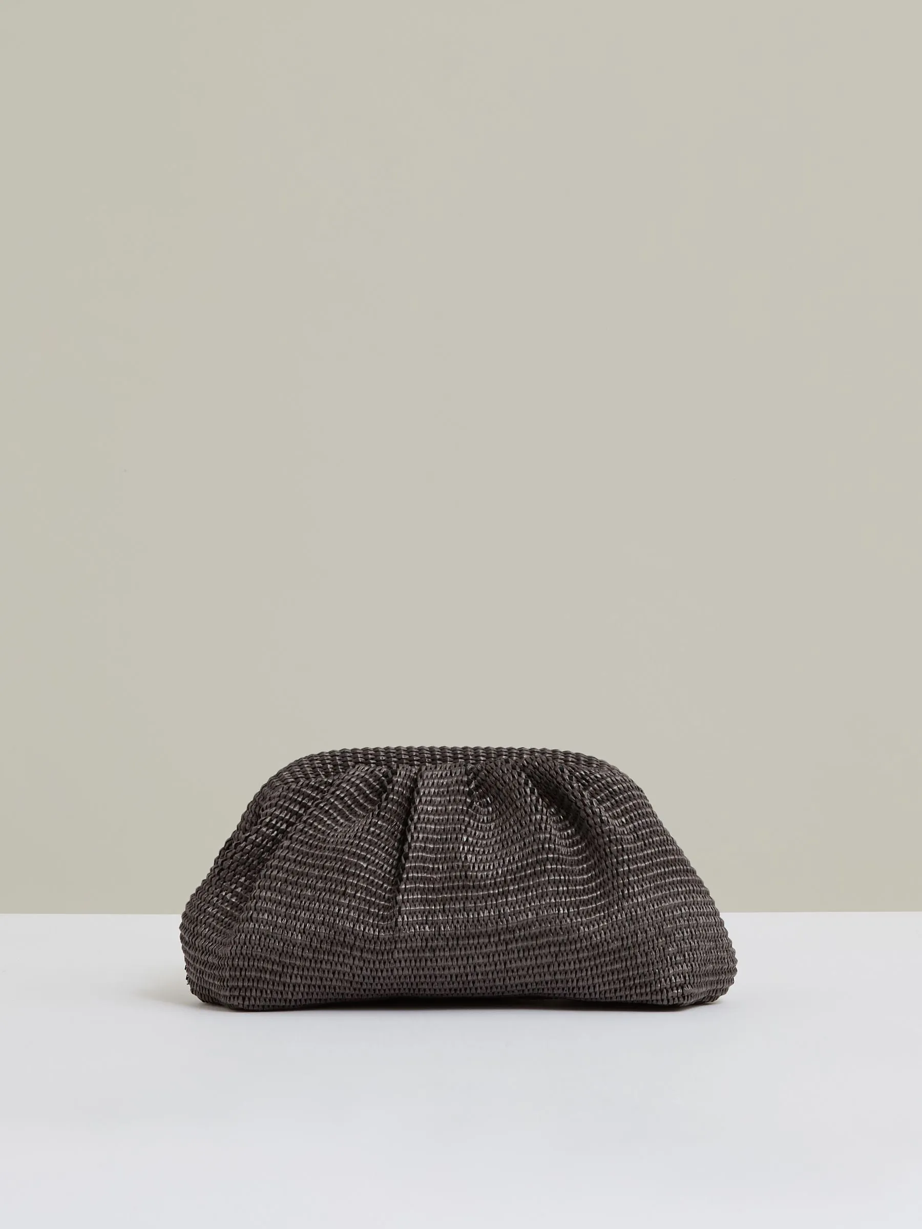 Raffia Clutch Bag in Chocolate
