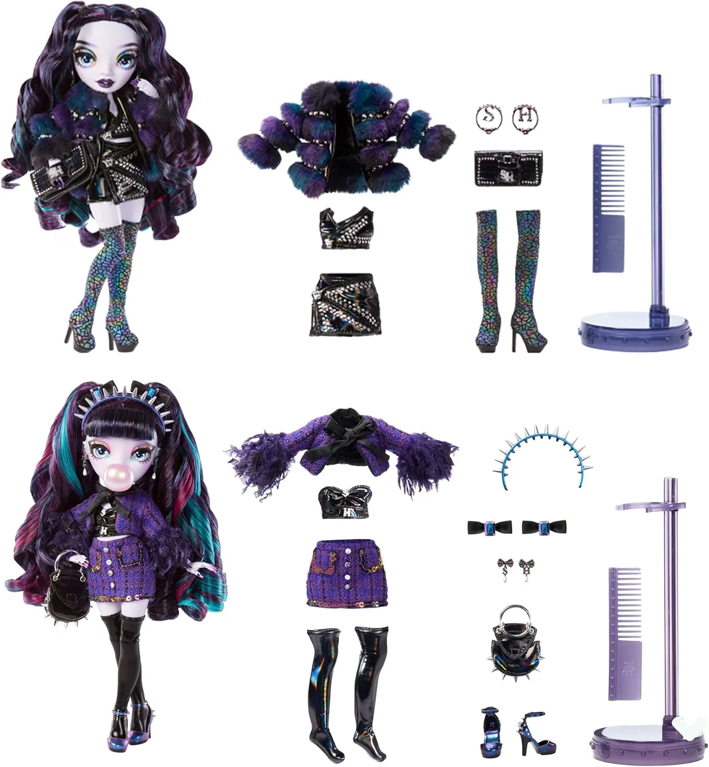 Rainbow High Shadow High Special Edition Twins- 2-Pack Fashion Doll. Purple & Black Designer Outfits with Accessories, Great Gift for Kids 6-12 Years Old & Collectors, Multicolor, 585879