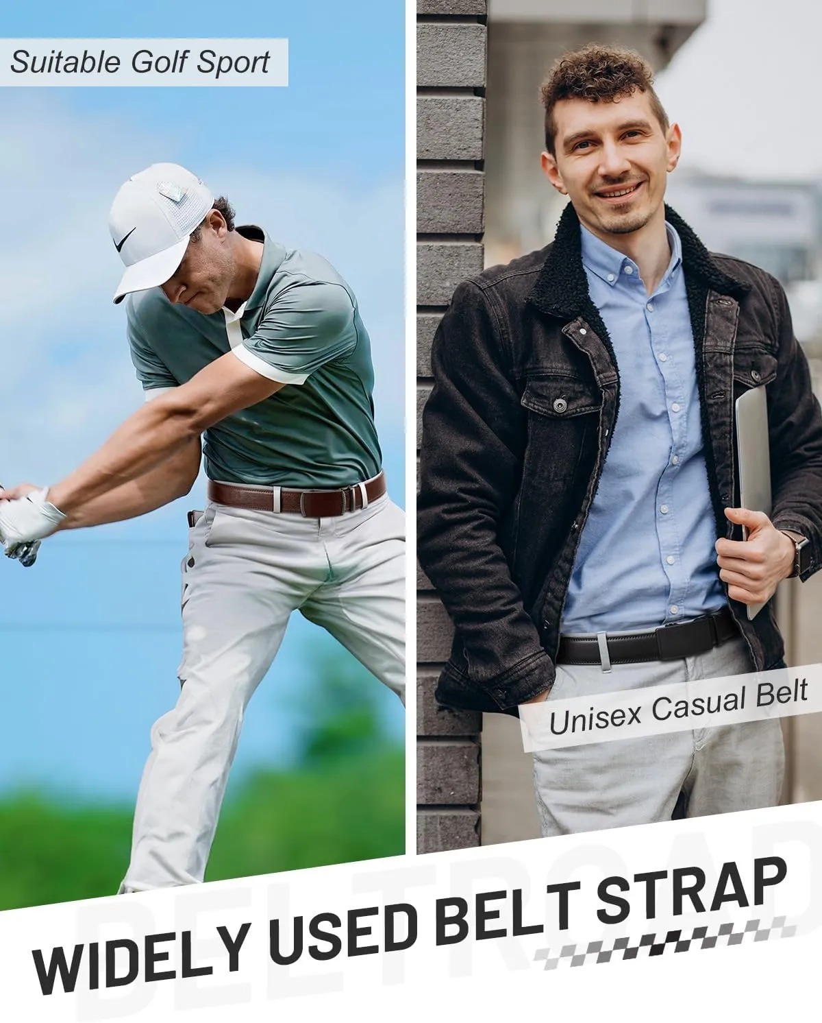 Ratchet Belt Strap for Men Leather Belts Without Buckle Replacement Leather Belt Strap Only 35mm for 40mm Buckle