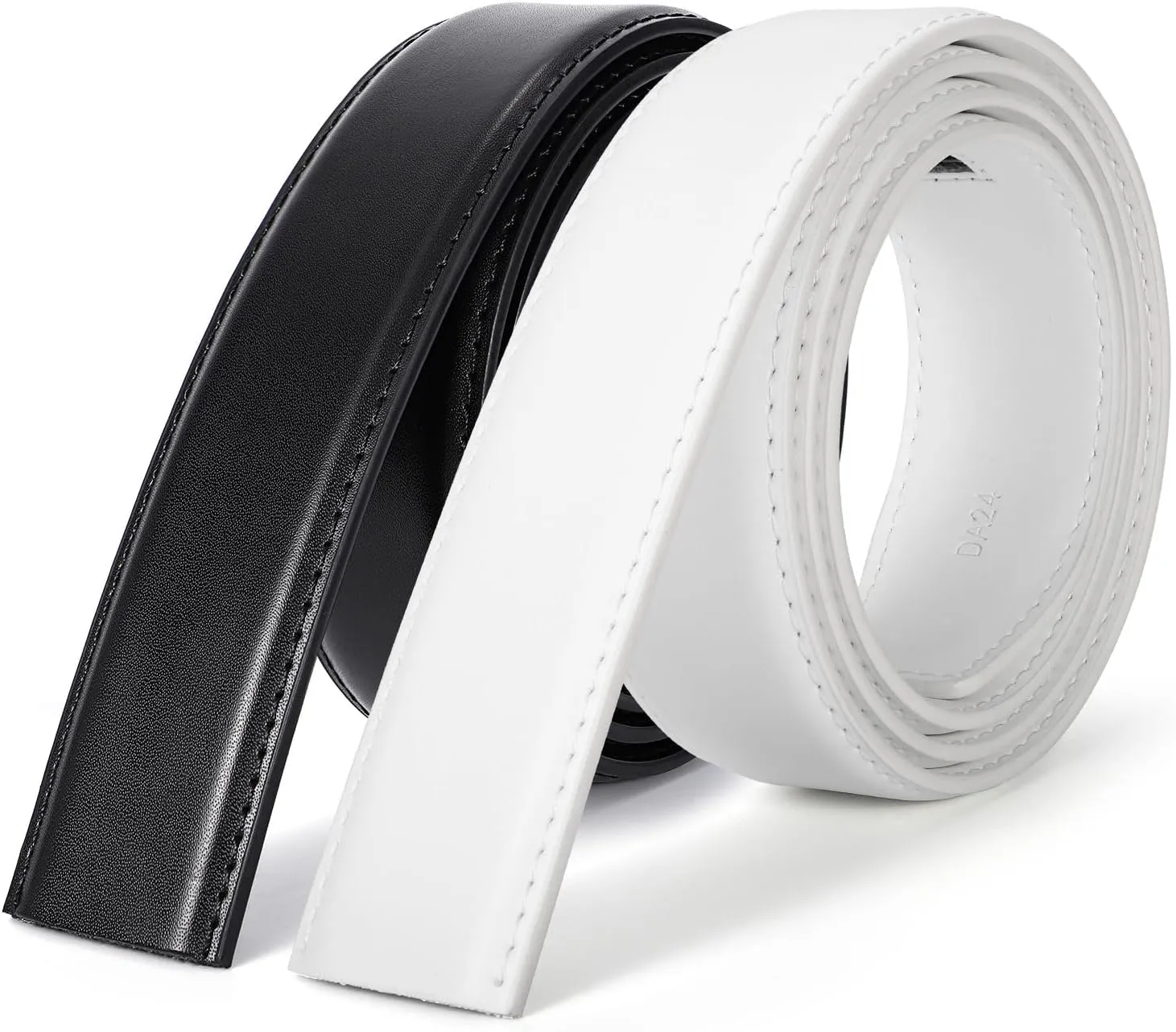 Ratchet Belt Strap for Men Leather Belts Without Buckle Replacement Leather Belt Strap Only 35mm for 40mm Buckle