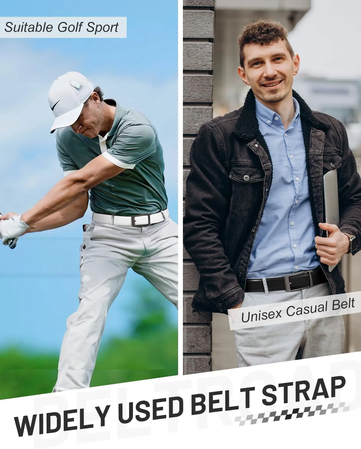 Ratchet Belt Strap for Men Leather Belts Without Buckle Replacement Leather Belt Strap Only 35mm for 40mm Buckle