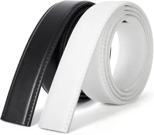 Ratchet Belt Strap for Men Leather Belts Without Buckle Replacement Leather Belt Strap Only 35mm for 40mm Buckle