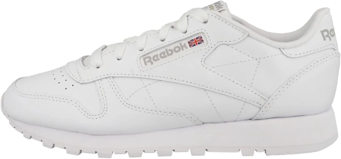 Reebok Cl Leather Women's Foam-Cover Sockliner Slim Toe Trainers (White, US 8)