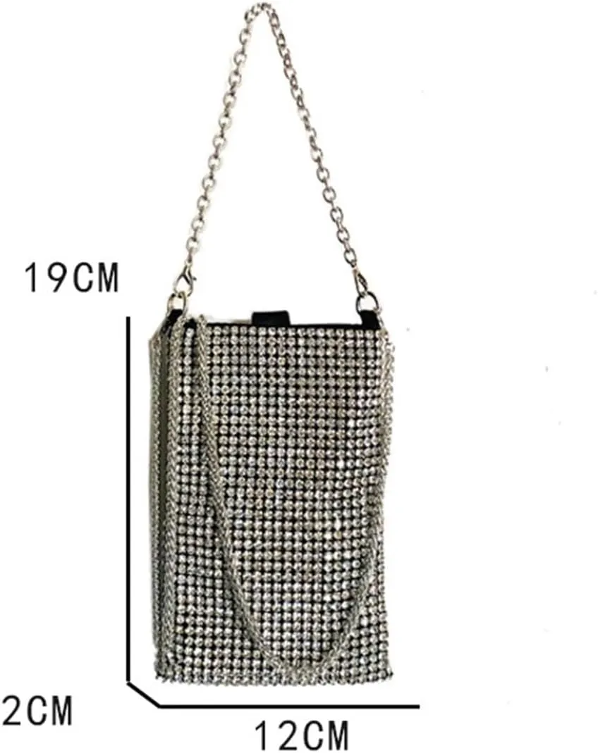 Rhinestone Bags Shiny Rhinestone Evening Chain Clutch Party Bag Women Handbag And Purse Shoulder Mini