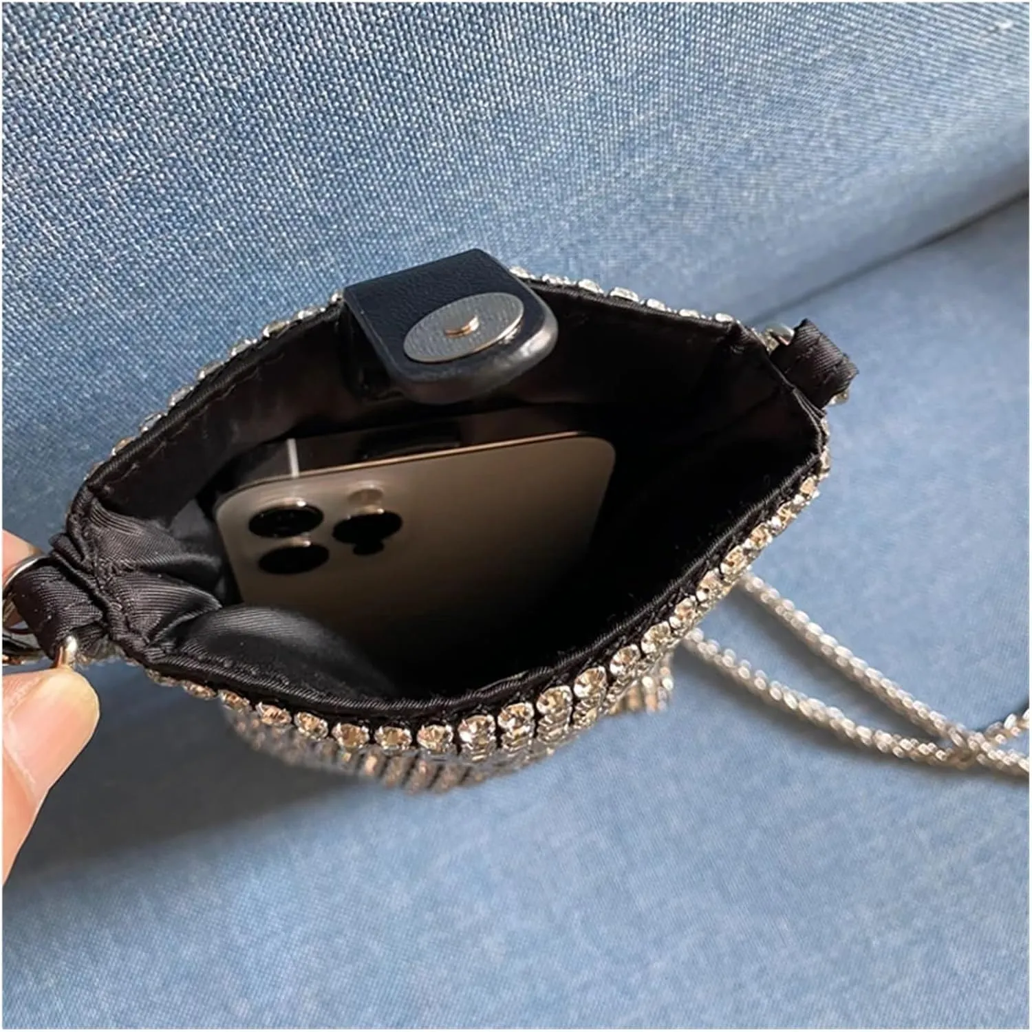 Rhinestone Bags Shiny Rhinestone Evening Chain Clutch Party Bag Women Handbag And Purse Shoulder Mini