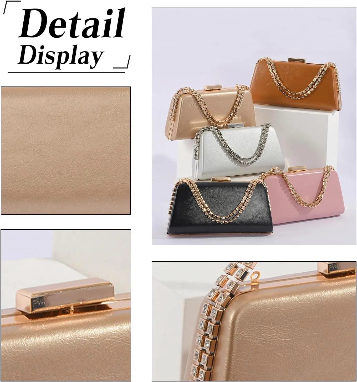 Rhinestone Clutch Bag Sparkly Evening Bag for Women Bridal Wedding Purse Glitter Shoulder Bag Crystal Crossbody Bag