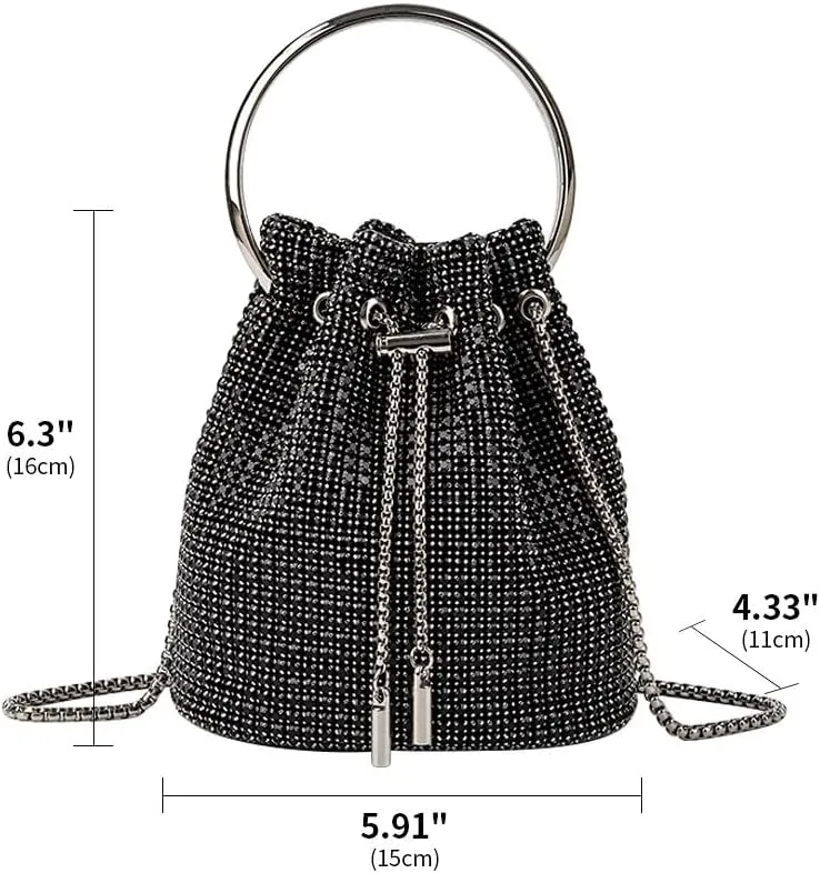 Rhinestone Evening Bag Bling Purse Sparkly Diamond Clutch Purse for Women Shoulder Handbag Cocktail Party Wedding Prom