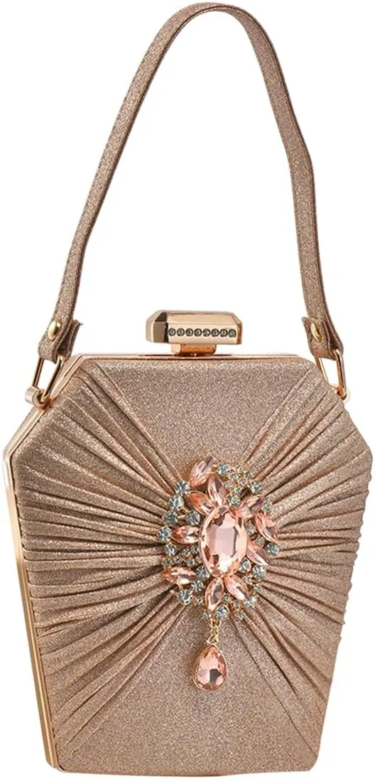 Rhinestone Evening Bag for Women Sparkly Sequin Clutch Bag Bridal Wedding Purse Crystal Handbag Glitter Shoulder Bag