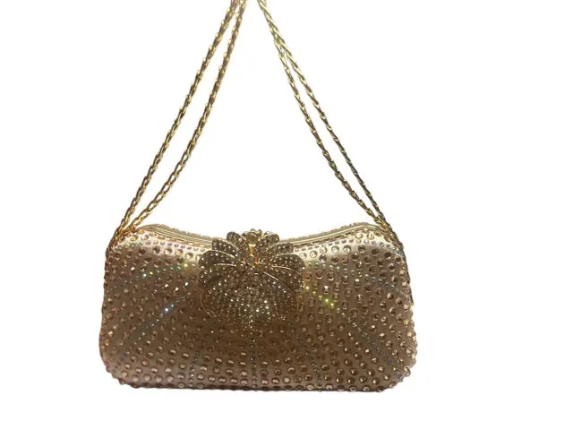 Rhinestone Flower Clasp Bag
