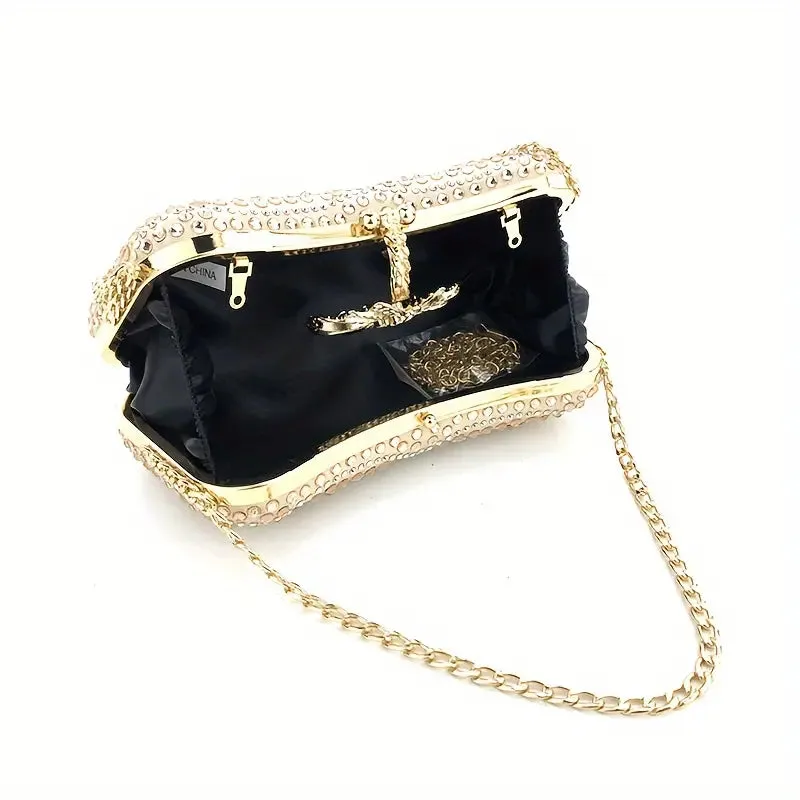 Rhinestone Flower Clasp Bag